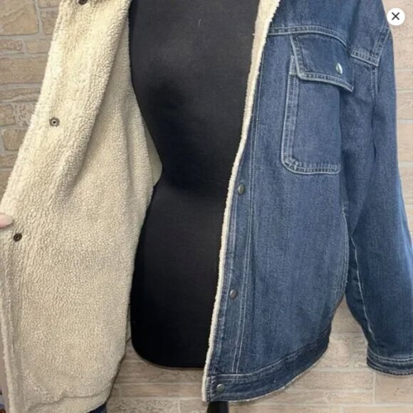 Eddie Bauer Sherpa Lined Jean Jacket Men's Size XL - Picture 2 of 11